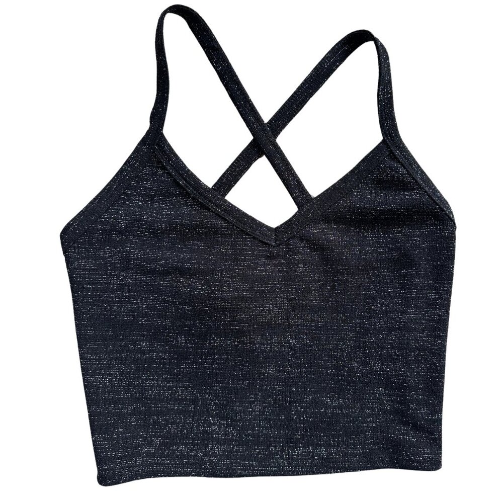 Forever 21 Glitter Crossback Cropped Top Size Small